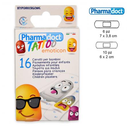 Pharmadoct tattoo emoji 16 cerotti x bambini