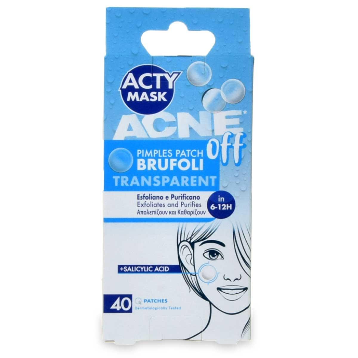 Acty mask acne off - 40 patches trasparenti per brufoli