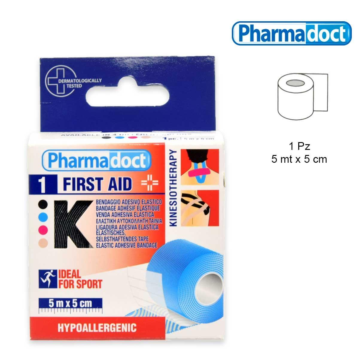 Pharmadoct primo soccorso benda kinetic nera 5 m x 5 cm