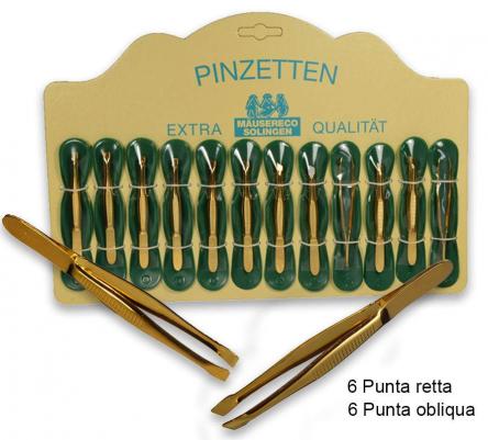 Pinzetta dorata mausereco soligen 78 mm obliqua/retta
