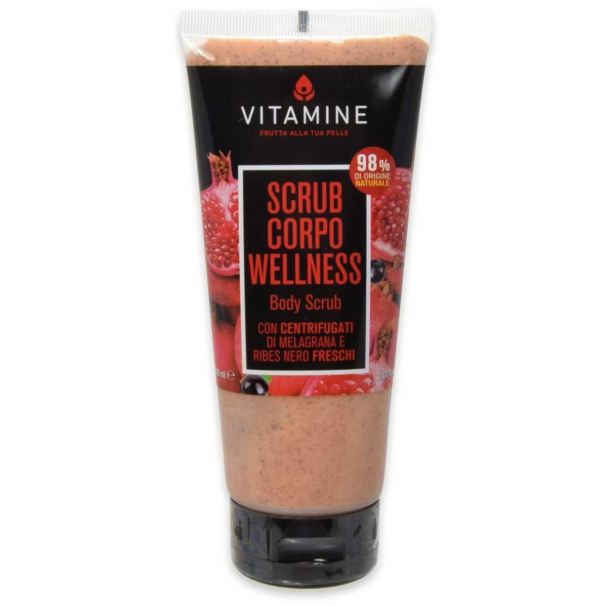 Vitamine scrub corpo con centrifugati di melagrana e ribes nero