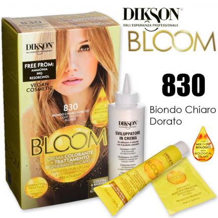 Dikson bloom crema colorante con cheratina 830 biondo chiaro dorato