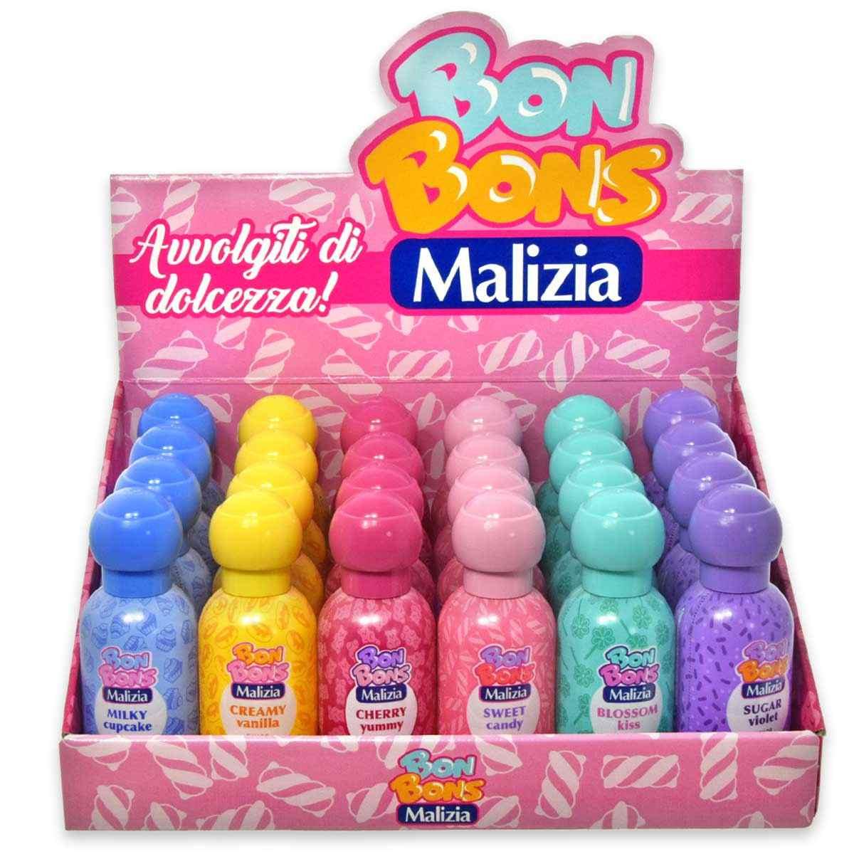 Bon bons malizia edt 50 ml expo x 24 pezzi assortiti