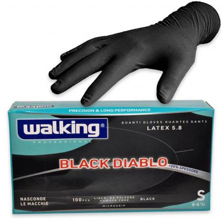 Guanti latex 5.8 black diablo walking 100 pezzi tg. s