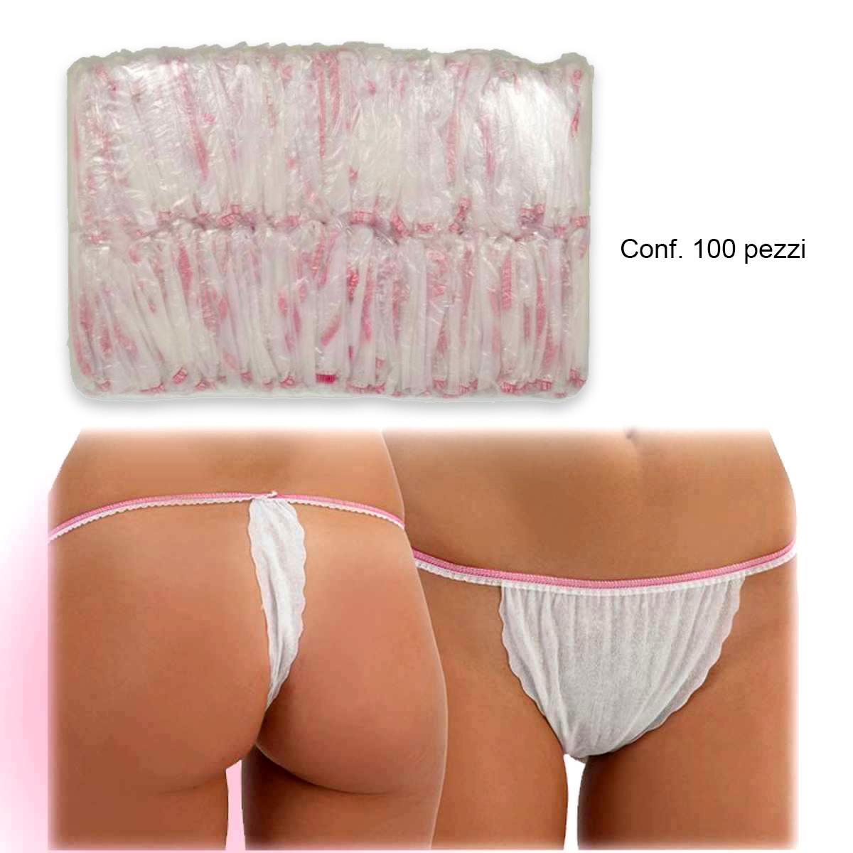 Tanga donna monouso 100 pezzi confezionati singolarmente