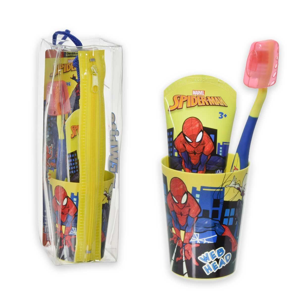 Spiderman spazzolino 2d + dentifricio 75 ml + bicchiere