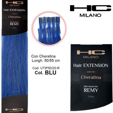 Hc milano extension cheratina remy 50/55 cm 20 pz col.blu