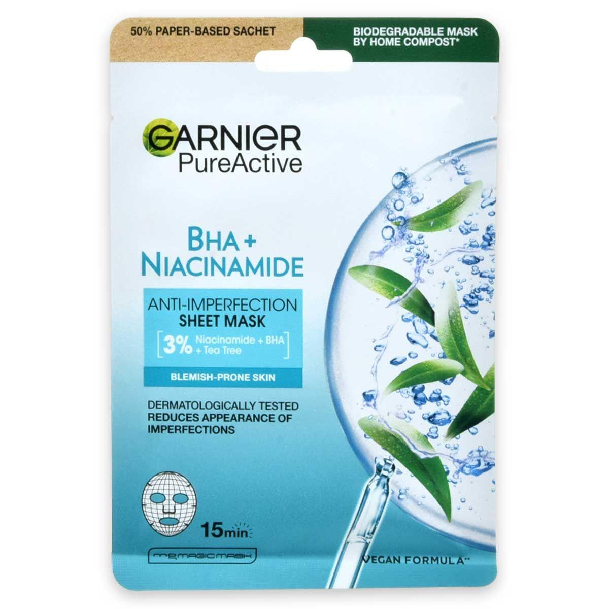Garnier skin active maschera viso in tessuto pure opacizz.tea tree