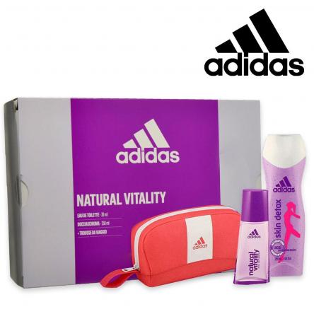 Adidas coffret  edt 30 ml + skin detox sg 250 ml + trousse natural vitality