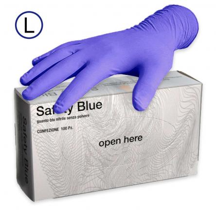 Guanti nitrile safety blue large