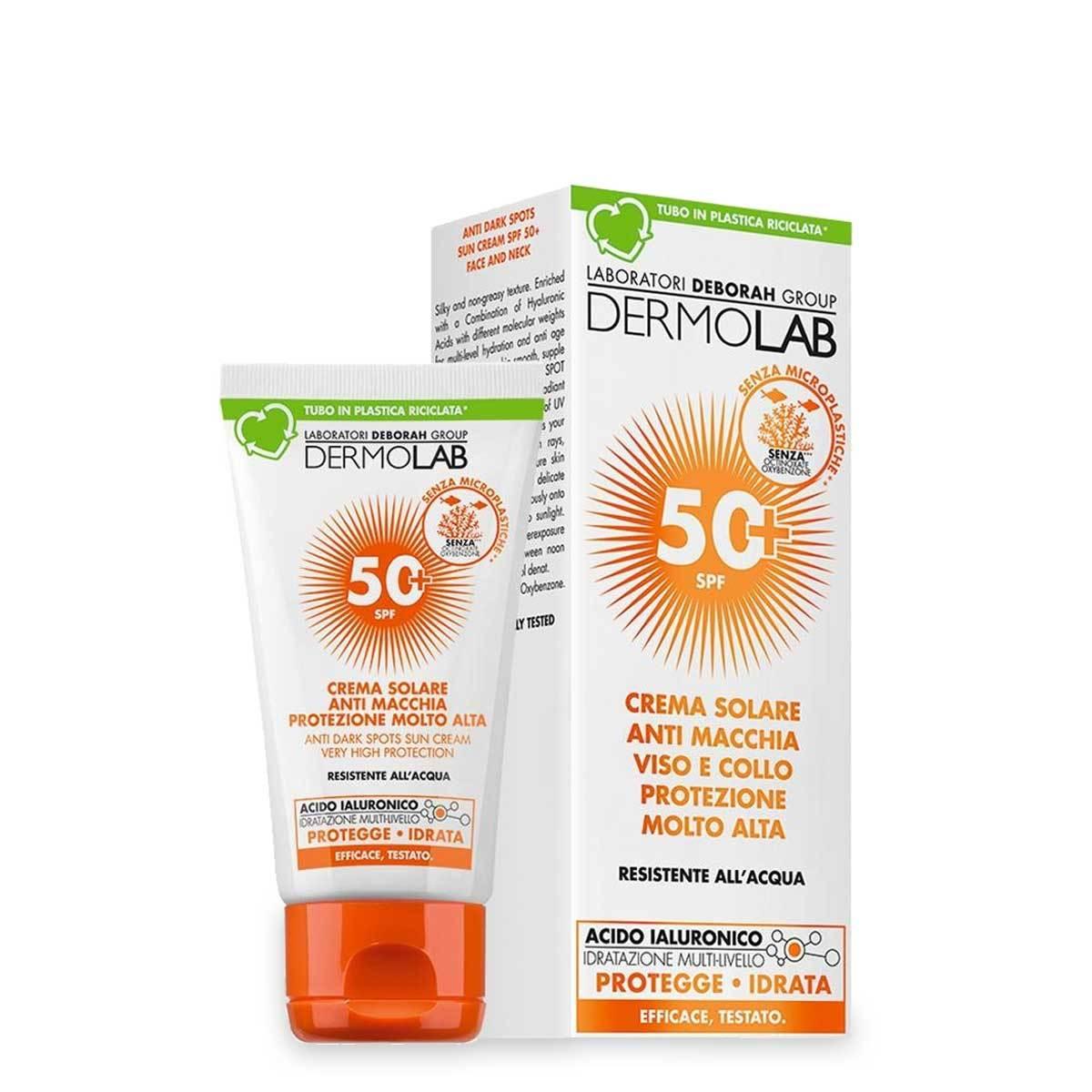 Dermolab crema sol. antimacchia collo viso protez. molto alta 50 ml spf 50+