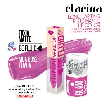 Be fluid lip color fuxia matte flavia  + c-glam fuxia matte flavia omaggio + tester