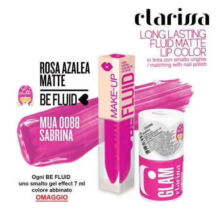 Be fluid lip color rosa azalea matte sabrina  + c-glam rosa azalea matte sabrina omaggio + tester