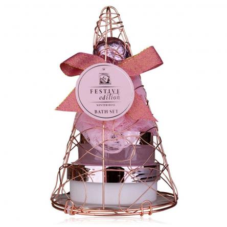 Set bagno piramide festive col.rosa