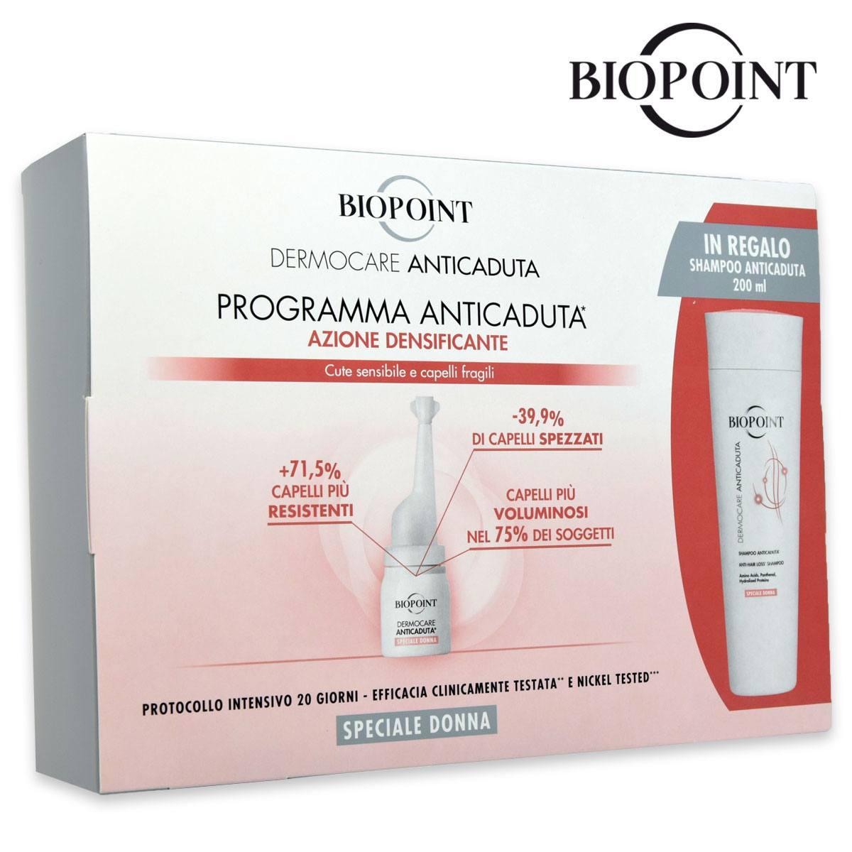 Biopoint Biopoint kit anticaduta donna 6ml x 20 fiale + shampoo 200 ml  PV03723 8050507530021