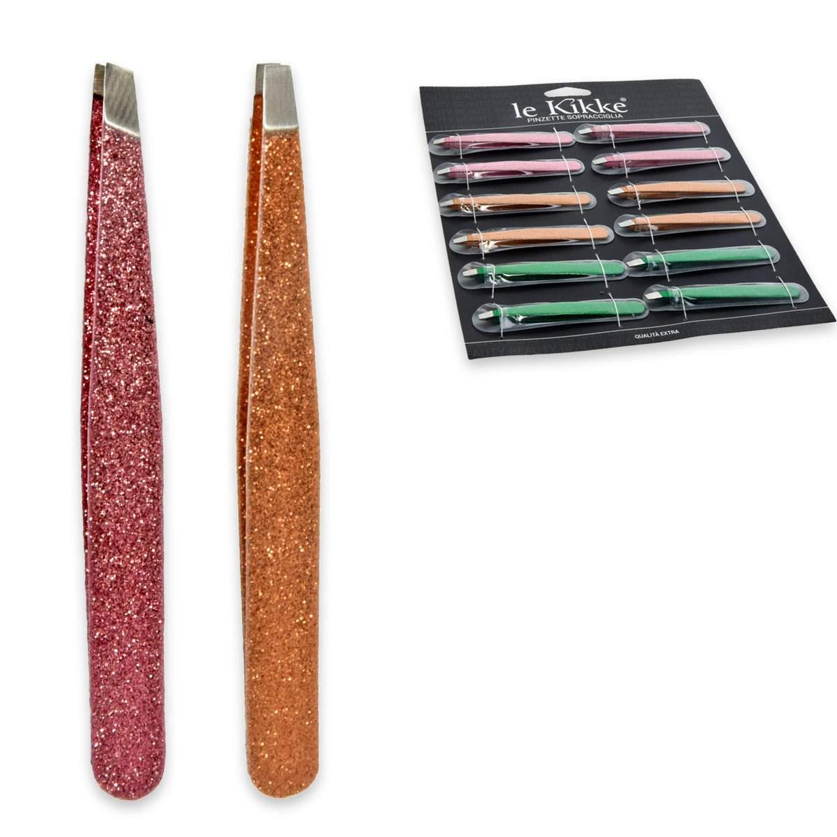 Le kikke pinzetta ciglia glitter 6 dritte 6 oblique