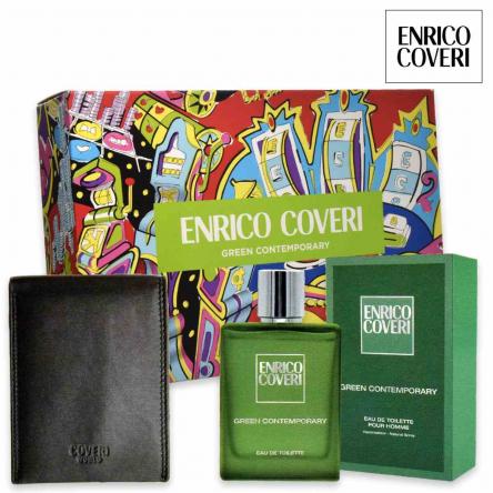 Enrico coveri cof. green contemporary edt 100 ml+ portaf. nero