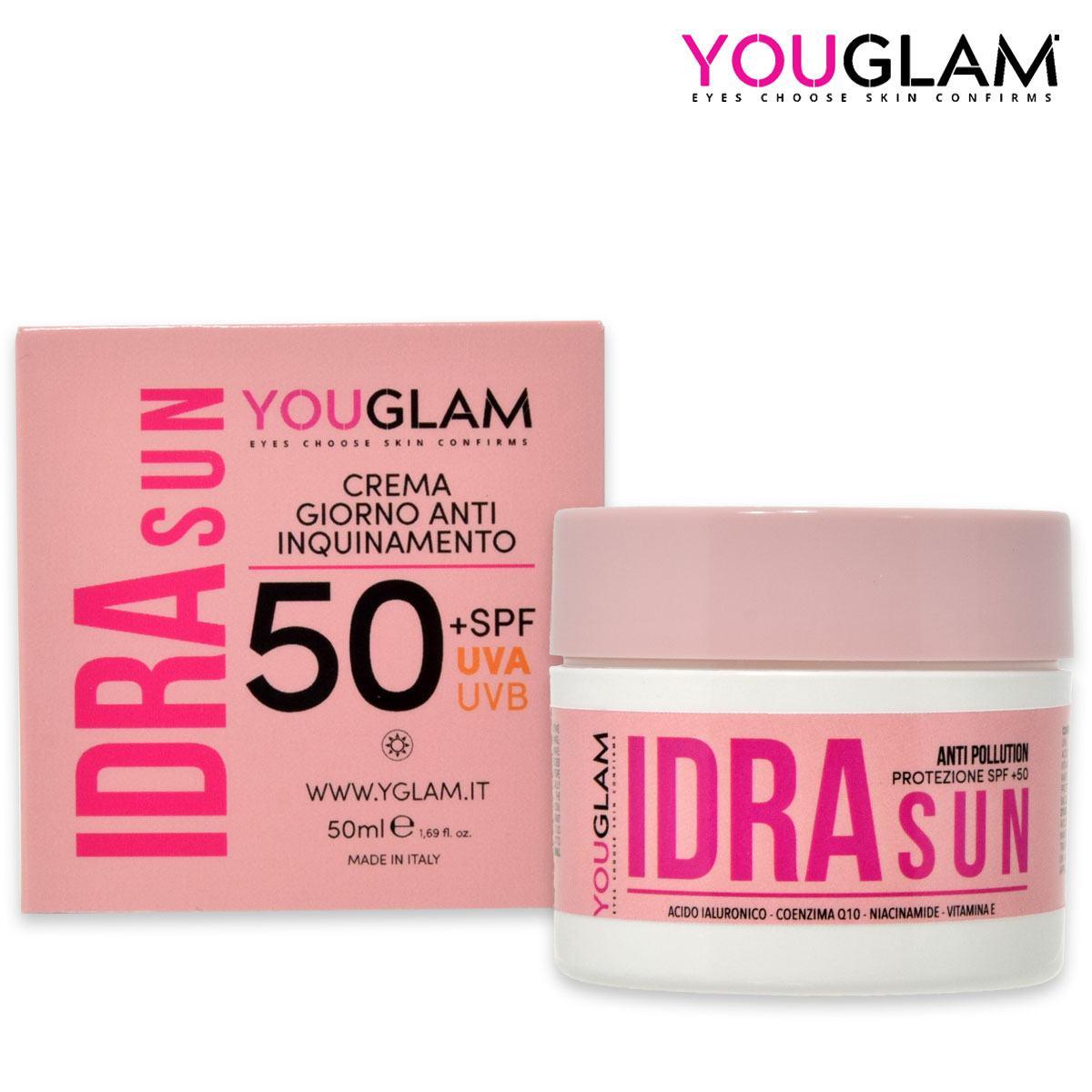 You glam idra sun 50+ spf fluido viso anti inquinamento 50 ml