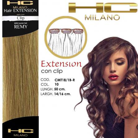 Hc milano extension 3 clip remy largh.14-16cm lungh.50cm col.10 biondo 7.0