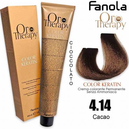 Fanola oro therapy color keratin 100 ml 4.14