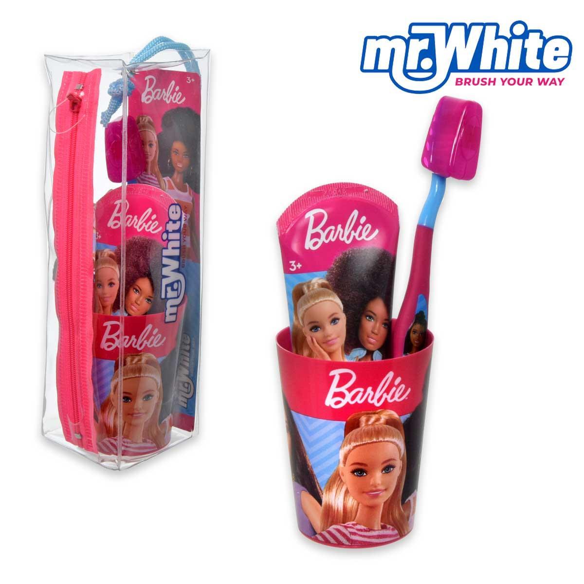 Pochette barbie (spazzolino 2d + dent 75ml + beaker)