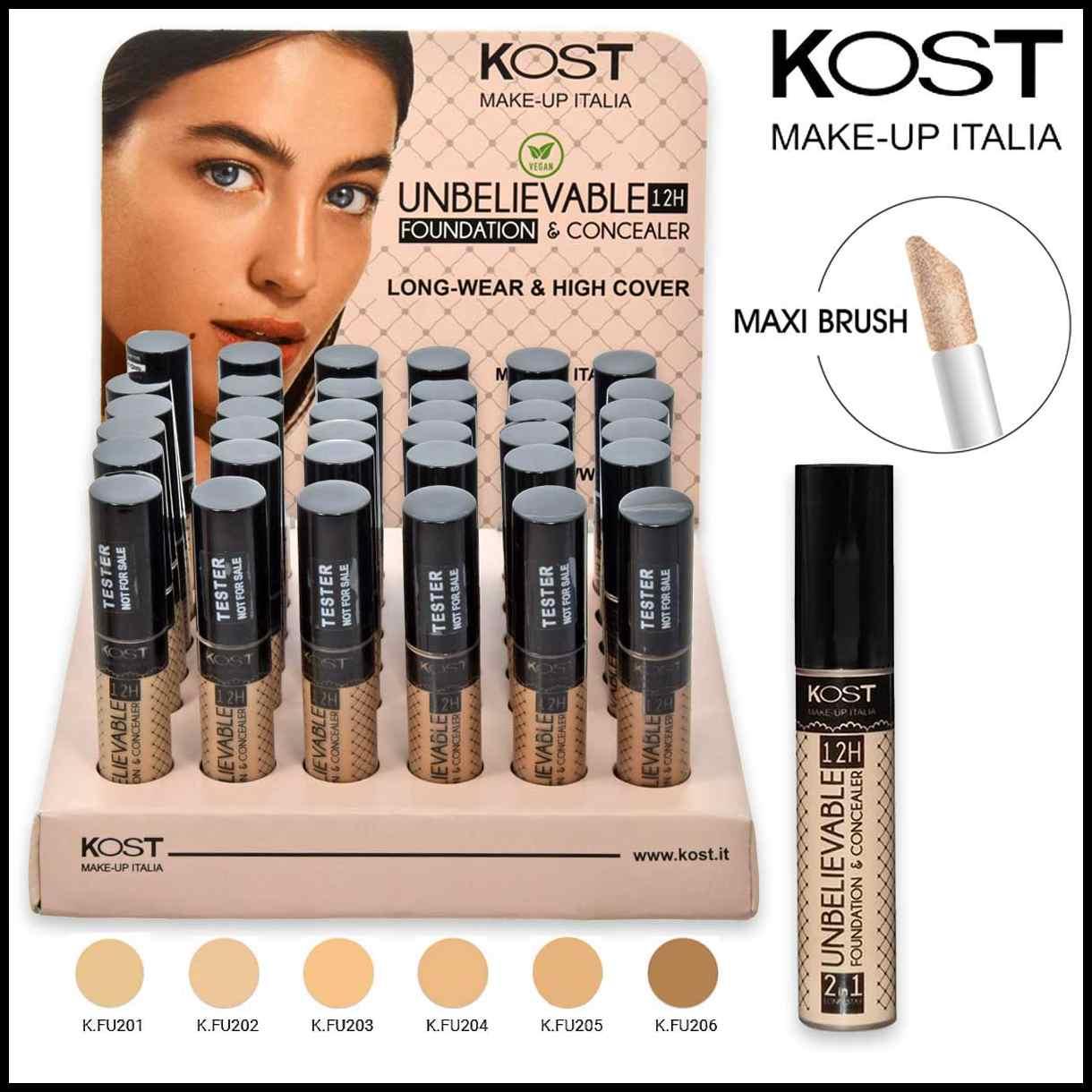 Display fondotinta unbelievable 12h kost a (30 pezzi + 6 tester)