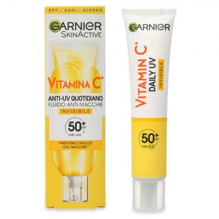 Garnier vitamina c anti uv quotidiano fluido anti macchie invisibile spf50+ 40 ml