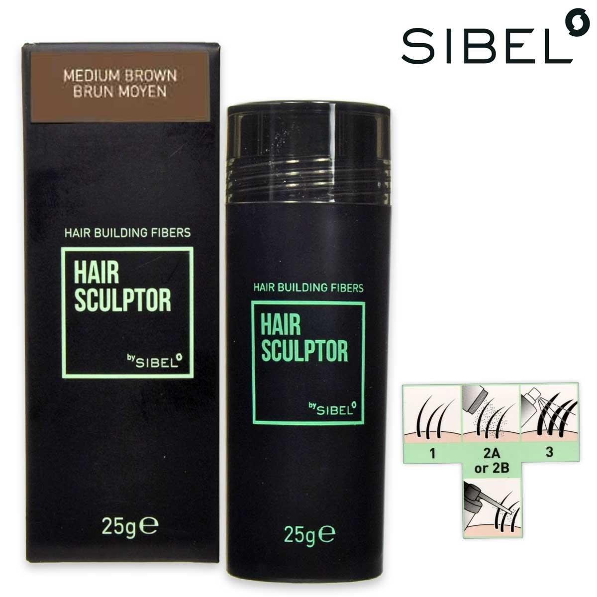Sibel hs hair building fibres medium brown 25g
