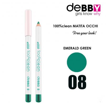Debby matita occhi 100% clean 8 emerald green