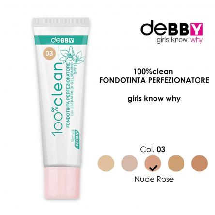 DEBBY FONDOTINTA 100% CLEAN PERFEZIONATORE 03 nude rose