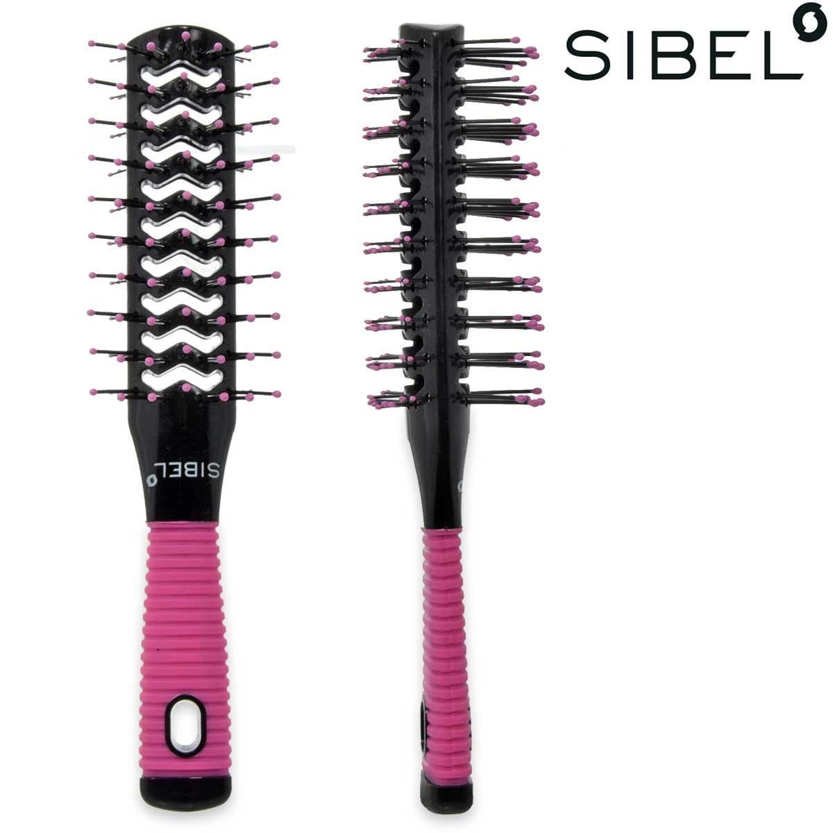 Sibel vented brush double tunnel 400 pink/black