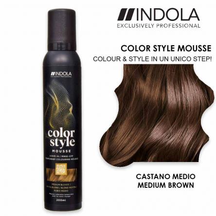 Indola color style mousse 200 ml castano medio