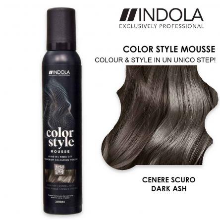 Indola color style mousse 200 ml cenere scuro