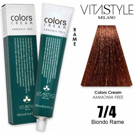 Vitastyle colors cream senza ammoniaca 100 ml 7.4