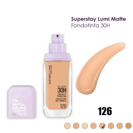Maybelline fondotinta liquido superstay lumi matte 30h n. 126