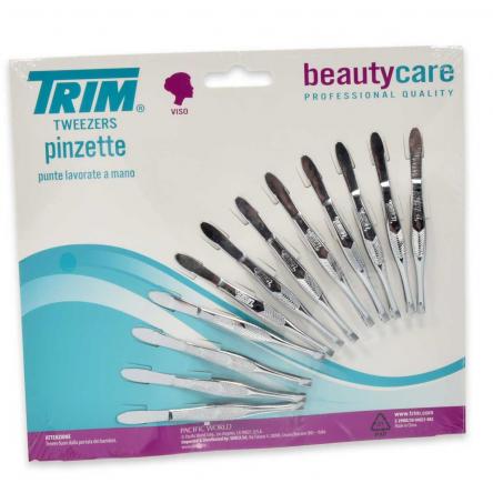 Trim display 24 pinzette cromate 12 rette 12 oblique