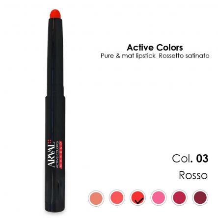 ARVAL Pure & mat lipstick n. 03 - rosso   rossetto satinato - matitone