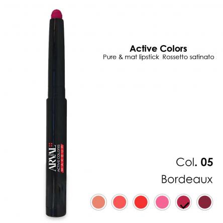 ARVAL Pure & mat lipstick n. 05 - bordeaux      rossetto satinato - matitone