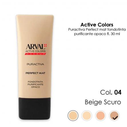ARVAL PURACTIVA - Perfect mat n. 04 - beige scuro        fondotinta purificante opaco  ft 30ml