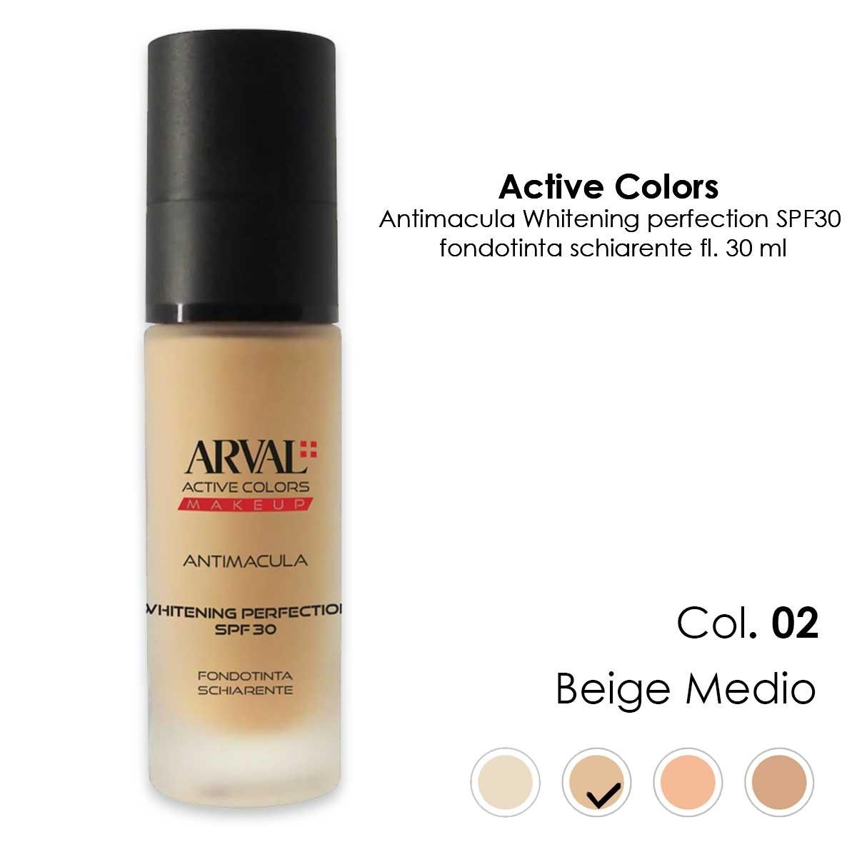 ARVAL ANTIMACULA - Whitening perfection SPF30 n. 02 - beige medio   fondotinta schiarente  fl 30ml