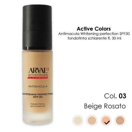 ARVAL ANTIMACULA - Whitening perfection SPF30 n. 03 - beige rosato   fondotinta schiarente  fl 30ml