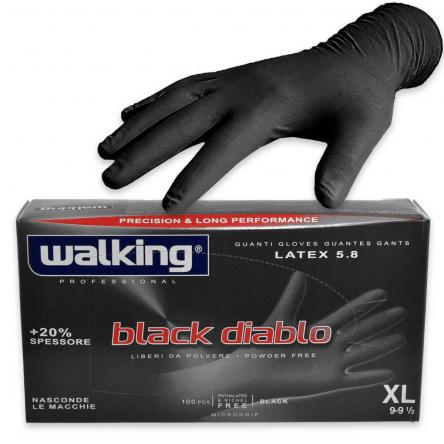 Guanti latex 5.8 black diablo walking 100 pezzi tg. xl