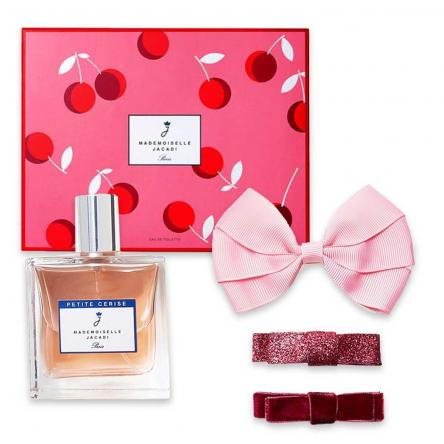 Jacadi mademoiselle petite cerise gift set - edt 100 ml + hair clips