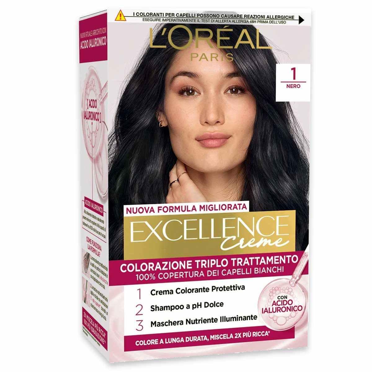 L'oreal colorazione triplo trattamento excellence n° 1 nero