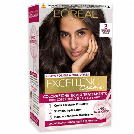 L'oreal colorazione triplo trattamento excellence n° 3 castano scuro