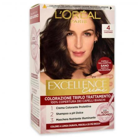 L'oreal colorazione triplo trattamento excellence n° 4 castano