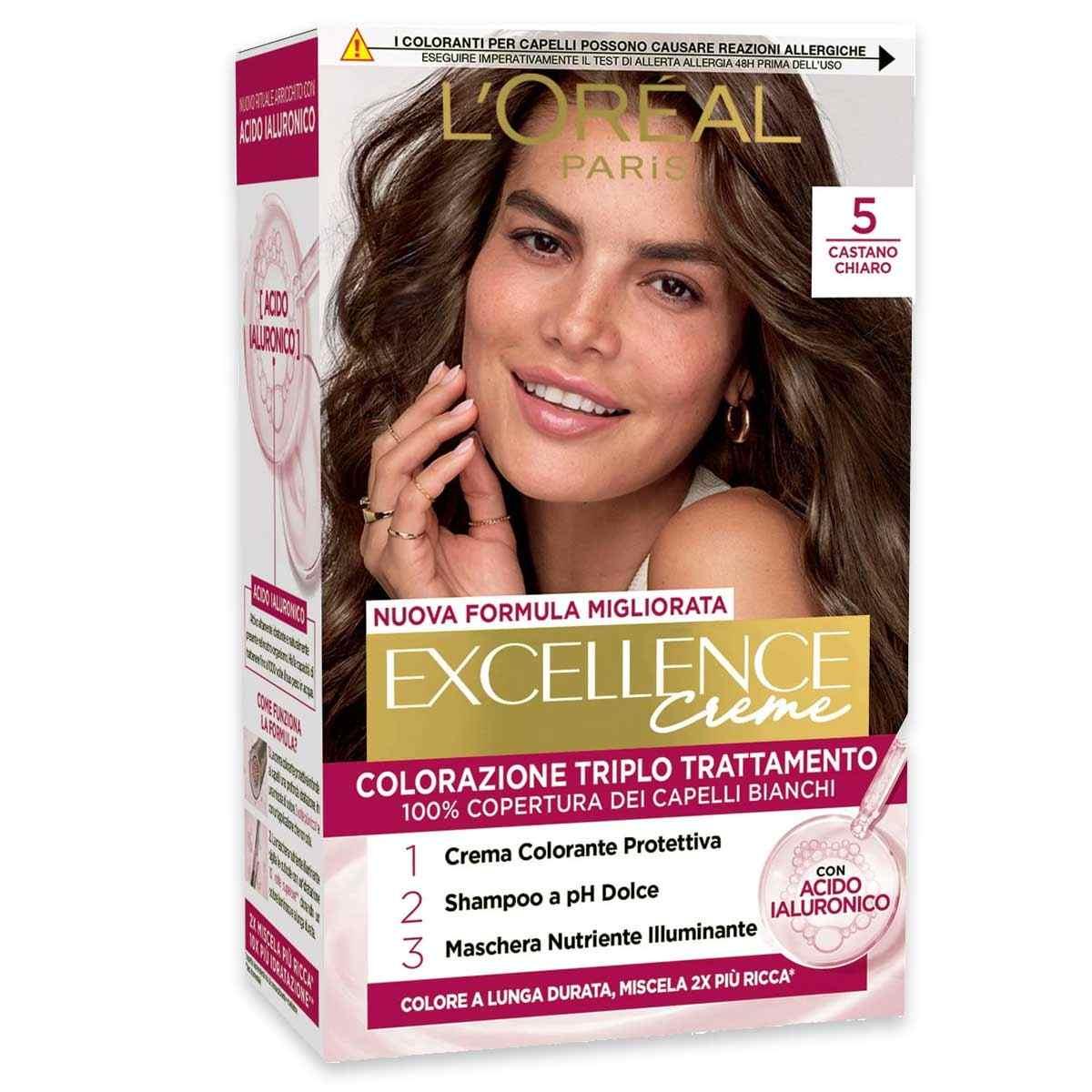 L'oreal colorazione triplo trattamento excellence n° 5 castano chiaro