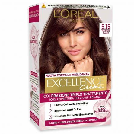 L'oreal colorazione triplo trattamento excellence n° 5.15 marron glace