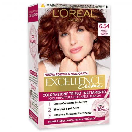 L'oreal colorazione triplo trattamento excellence n° 6.54
