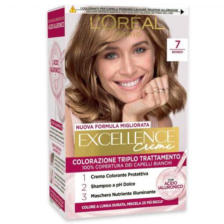 L'oreal colorazione triplo trattamento excellence n° 7 biondo